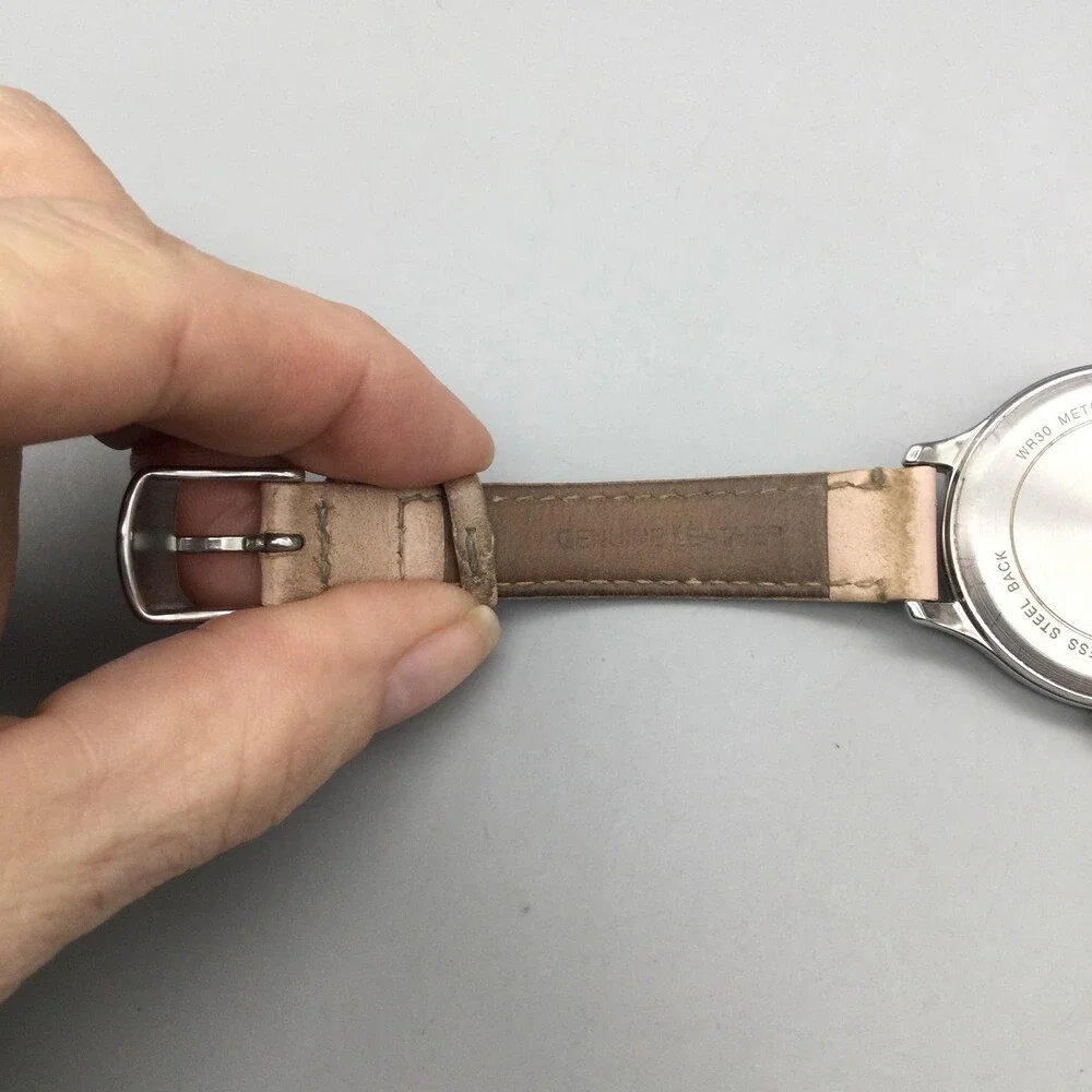 Timex Bloom Womens Analog Watch 36mm Pink Floral Dial Leather Strap New Battery